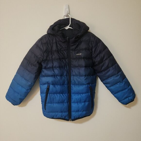 Eddie Bauer Other - Eddie Bauer Boys Reversible Hooded Down Jacket Blue Ombre X-Small 5/6 Puffer